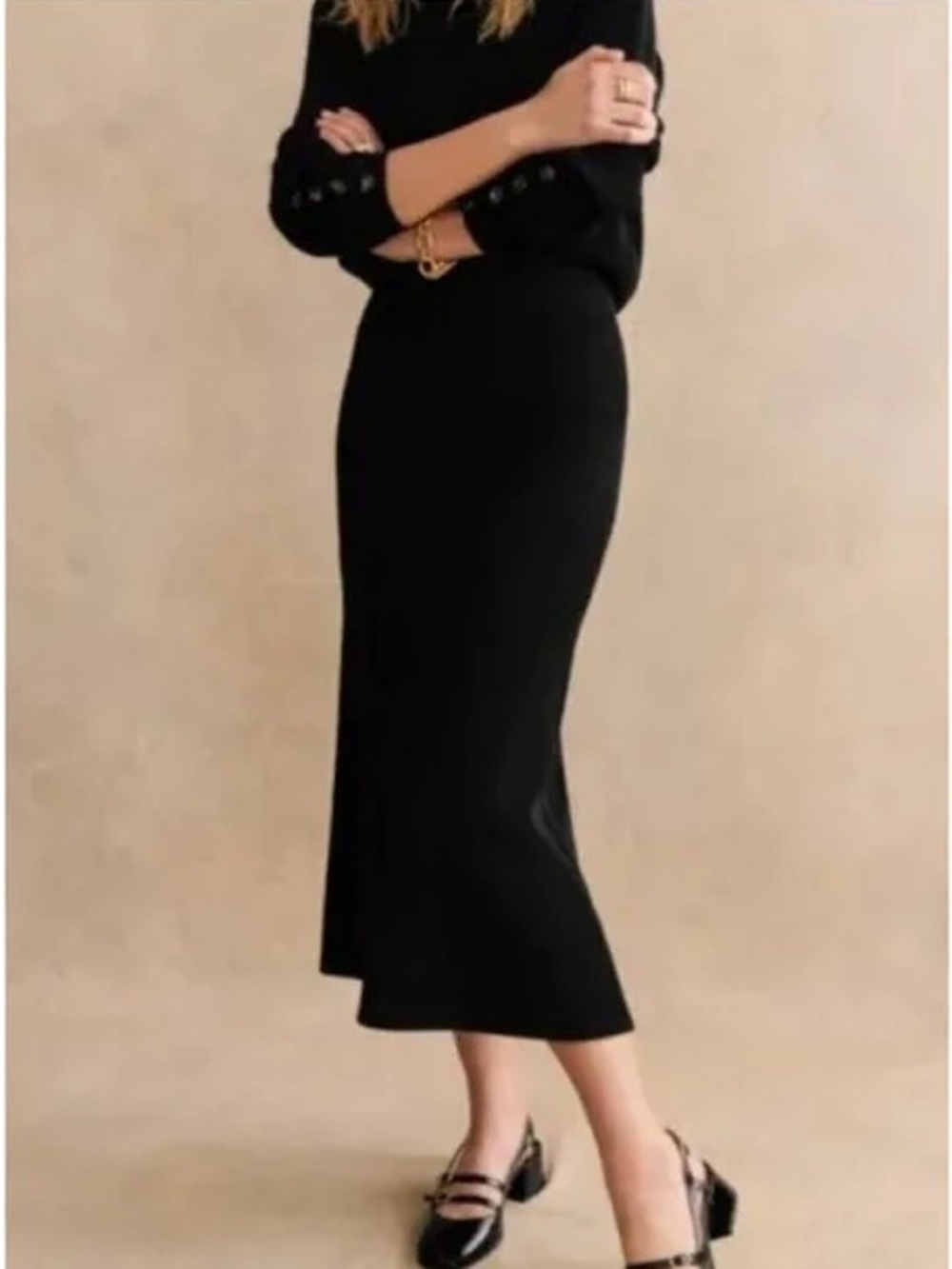 Sezane Naelle Skirt in Black, Size S